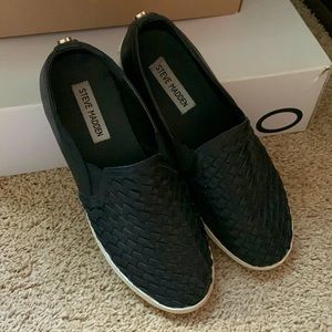 Black Steve Madden slip ons. Size 7.5